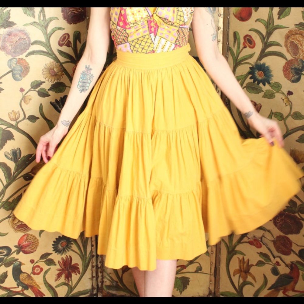 Vintage Mustard Yellow Skirt